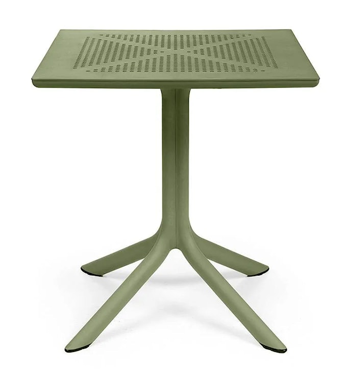 Stół ogrodowy kwadratowy Clip Nardi 70 cm z certyfikowanego tworzywa zielony