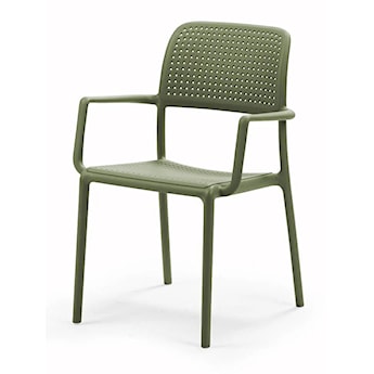 Krzesło ogrodowe z podłokietnikami Bora Nardi z certyfikowanego tworzywa zielone
