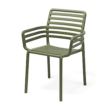 Krzesło ogrodowe z podłokietnikami Doga Nardi z certyfikowanego tworzywa zielone