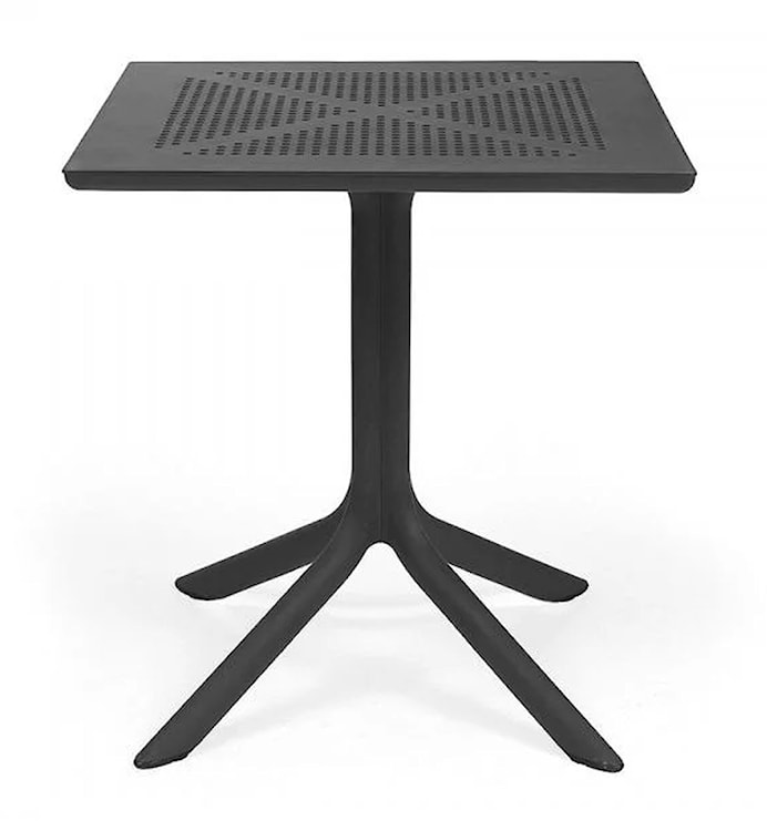 Zestaw ogrodowy stół kwadratowy Clip 70 cm i 4 krzesła Net Nardi z certyfikowanego tworzywa antracytowy  - zdjęcie 3