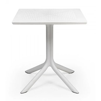 Stół ogrodowy kwadratowy Clip Nardi 70 cm z certyfikowanego tworzywa biały