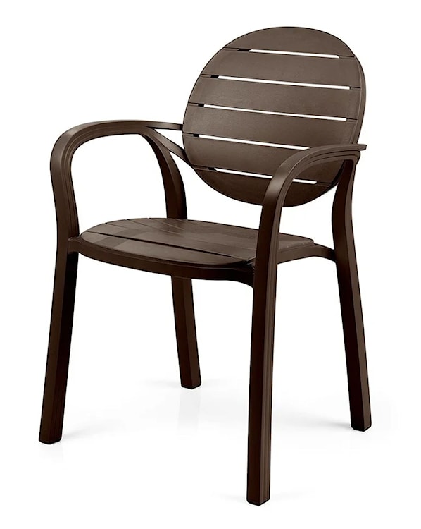 Krzesło ogrodowe Palma Nardi z certyfikowanego tworzywa  ciemnobrązowe