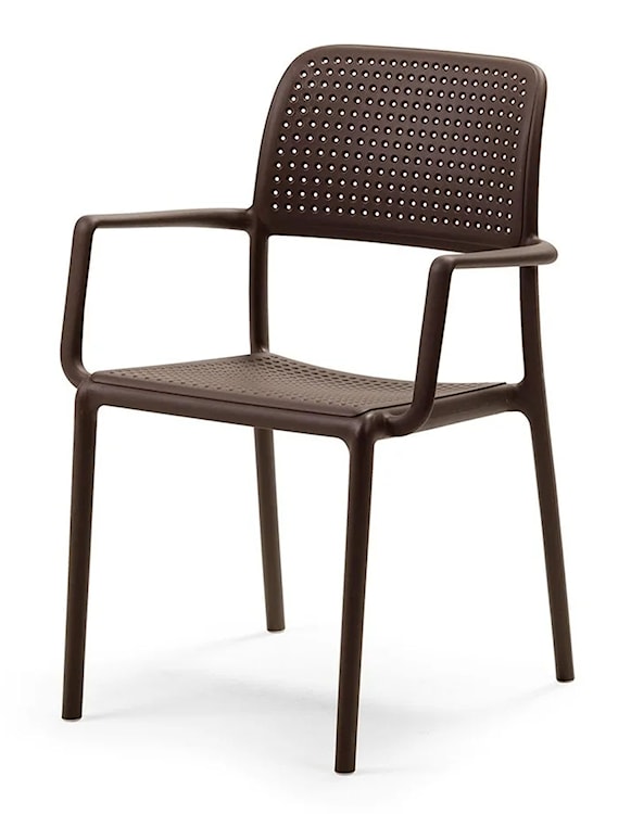 Krzesło ogrodowe z podłokietnikami Bora Nardi z certyfikowanego tworzywa ciemnobrązowe