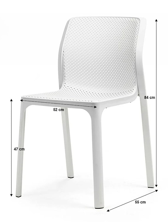 Krzesło ogrodowe Bit Nardi z certyfikowanego tworzywa białe  - zdjęcie 3