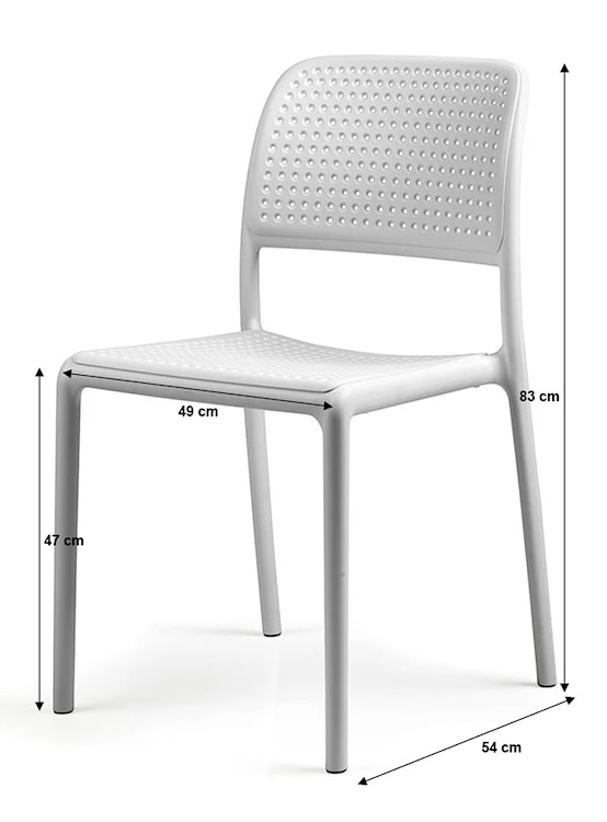 Krzesło ogrodowe Bora Nardi z certyfikowanego tworzywa białe  - zdjęcie 3