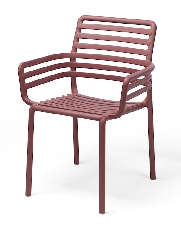 Krzesło ogrodowe z podłokietnikami Doga Nardi z certyfikowanego tworzywa ciemnoróżowe