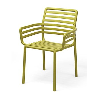 Krzesło ogrodowe z podłokietnikami Doga Nardi z certyfikowanego tworzywa żółte