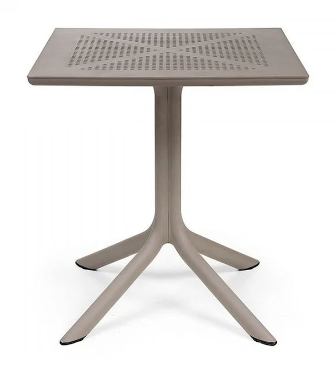 Zestaw ogrodowy stół kwadratowy Clip 70 cm i 4 krzesła Net Nardi z certyfikowanego tworzywa brązowy  - zdjęcie 3