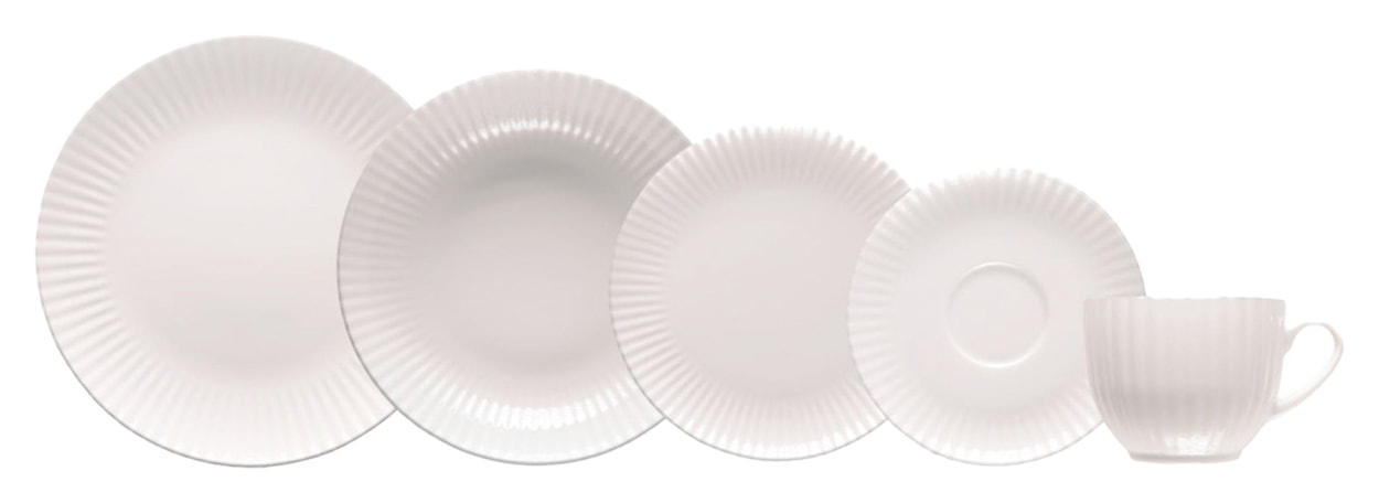 Serwis obiadowy porcelanowy dla 6 os. Daisy biały 