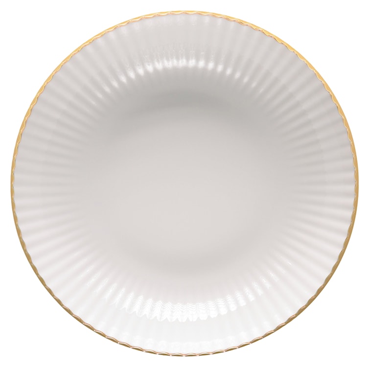 Serwis obiadowy porcelanowy dla 6 os. Daisy biało-złoty  - zdjęcie 4