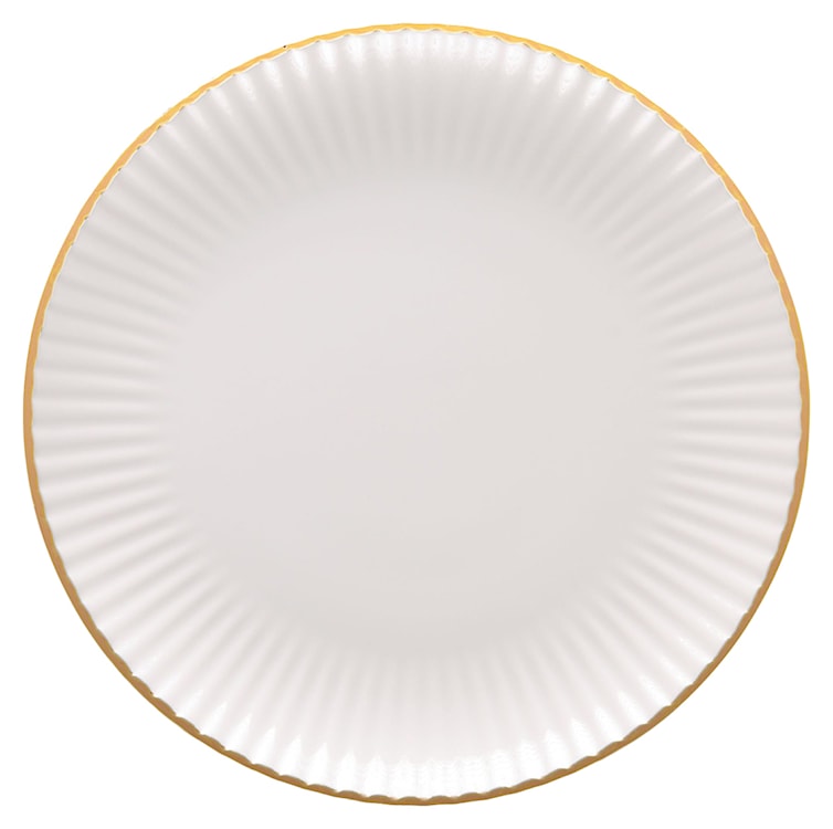 Serwis obiadowy porcelanowy dla 6 os. Daisy biało-złoty  - zdjęcie 6