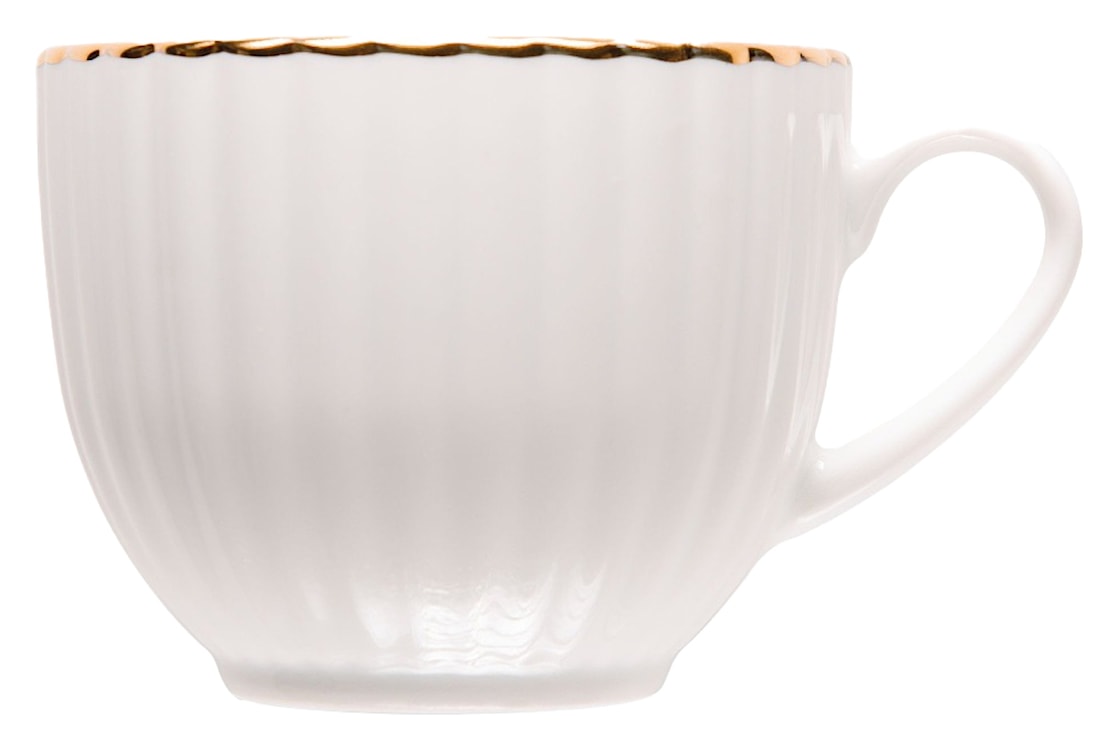 Serwis obiadowy porcelanowy dla 6 os. Daisy biało-złoty  - zdjęcie 8
