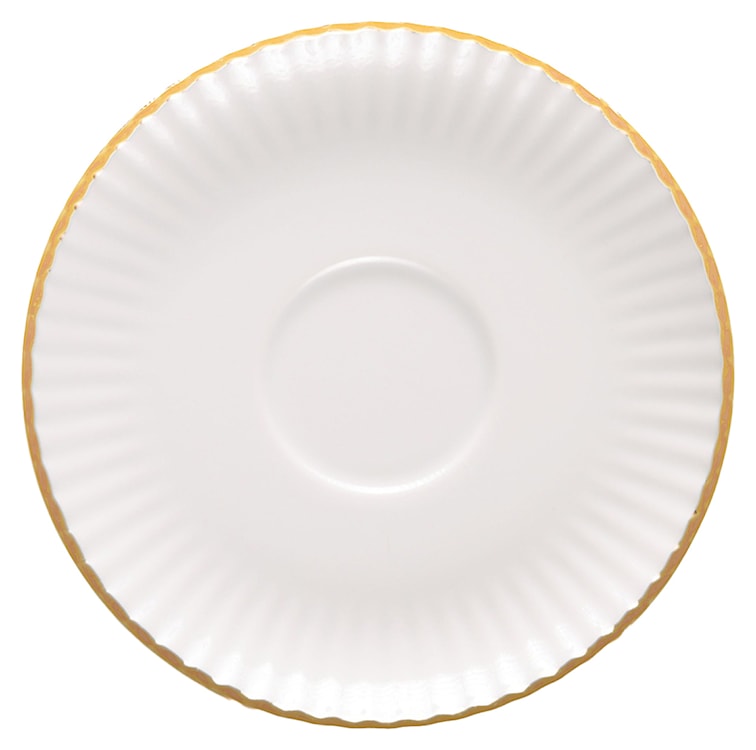 Serwis obiadowy porcelanowy dla 6 os. Daisy biało-złoty  - zdjęcie 7