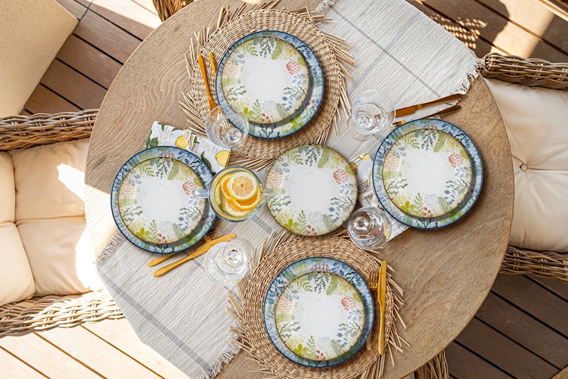 Talerz płytki porcelanowy Daisy 27 cm wielokolorowy  - zdjęcie 4