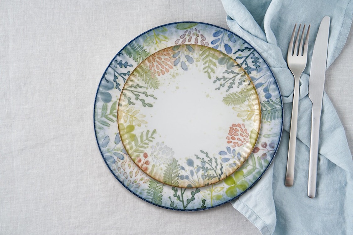Talerz płytki porcelanowy Daisy 20,5 cm wielokolorowy  - zdjęcie 2