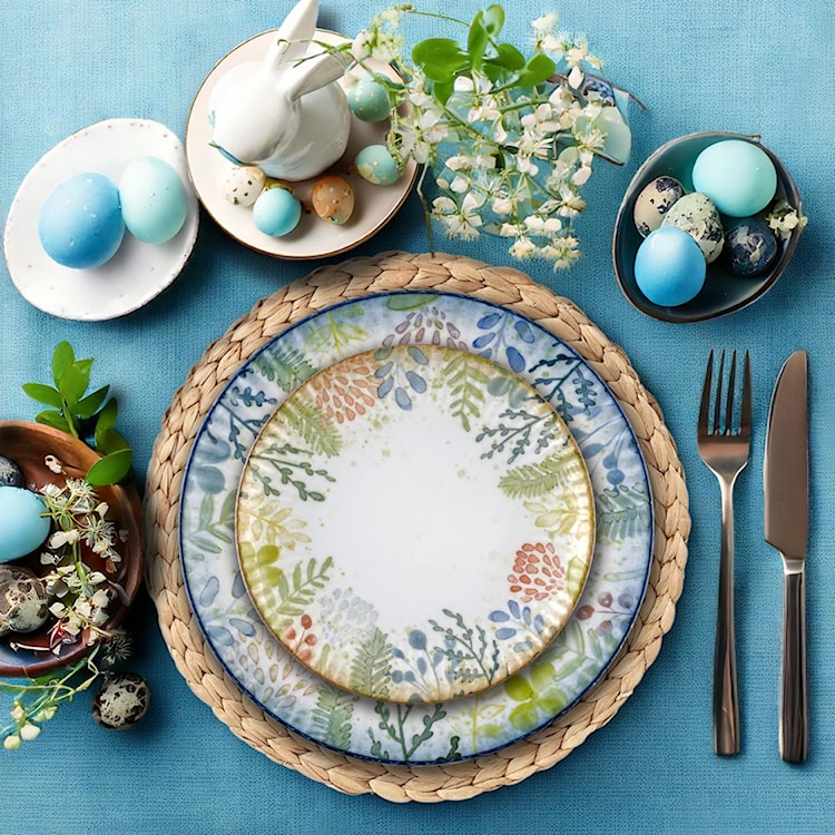 Talerz płytki porcelanowy Daisy 20,5 cm wielokolorowy  - zdjęcie 3