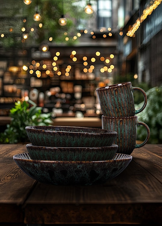 Kubek Jade 350 ml ceramiczny ciemnozielony  - zdjęcie 2