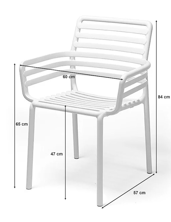 Krzesło ogrodowe z podłokietnikami Doga Nardi z certyfikowanego tworzywa beżowe  - zdjęcie 4