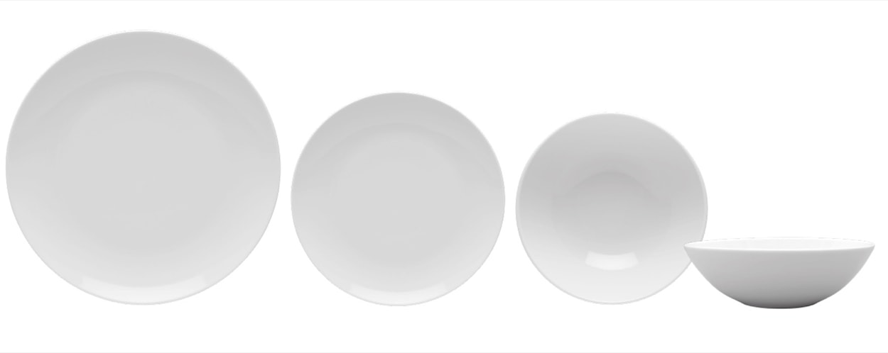 Zestaw talerzy porcelanowych dla 6 os. Boss biały 
