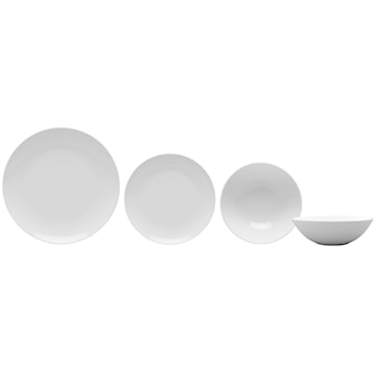Zestaw talerzy porcelanowych dla 6 os. Boss biały