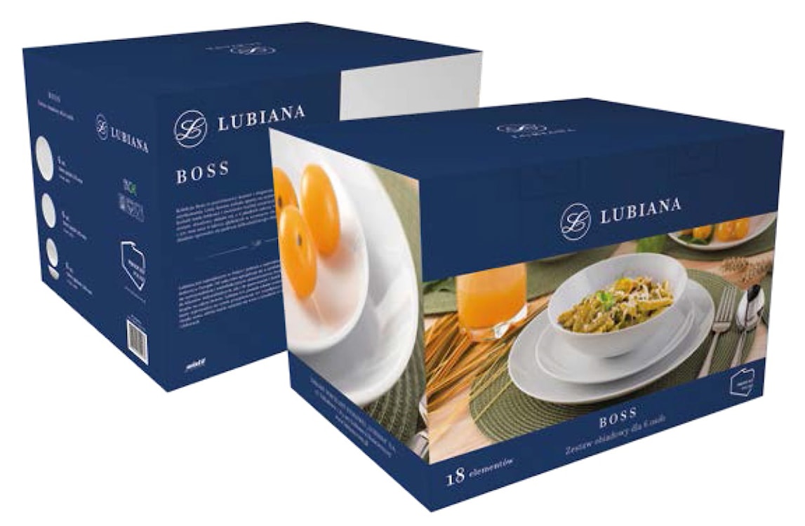 Zestaw talerzy porcelanowych dla 6 os. Boss biały  - zdjęcie 4