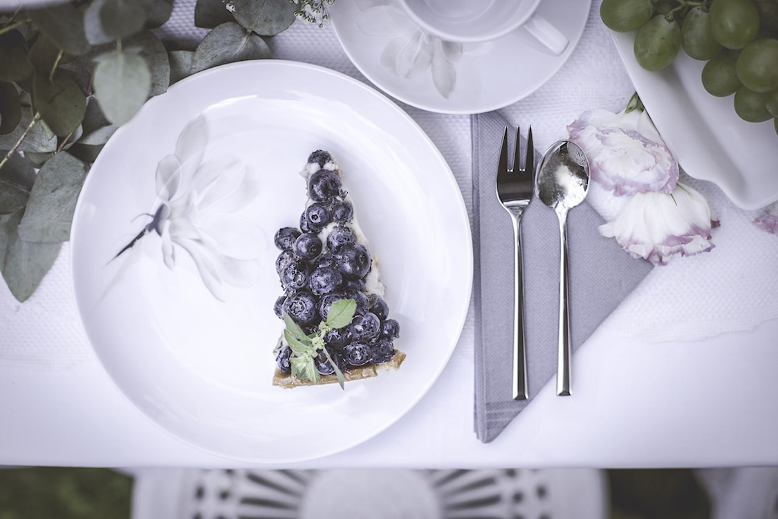 Zestaw talerzy porcelanowych dla 6 os. Magnolia białe  - zdjęcie 5