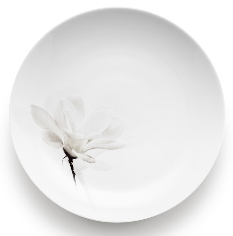 Zestaw talerzy porcelanowych dla 6 os. Magnolia białe 