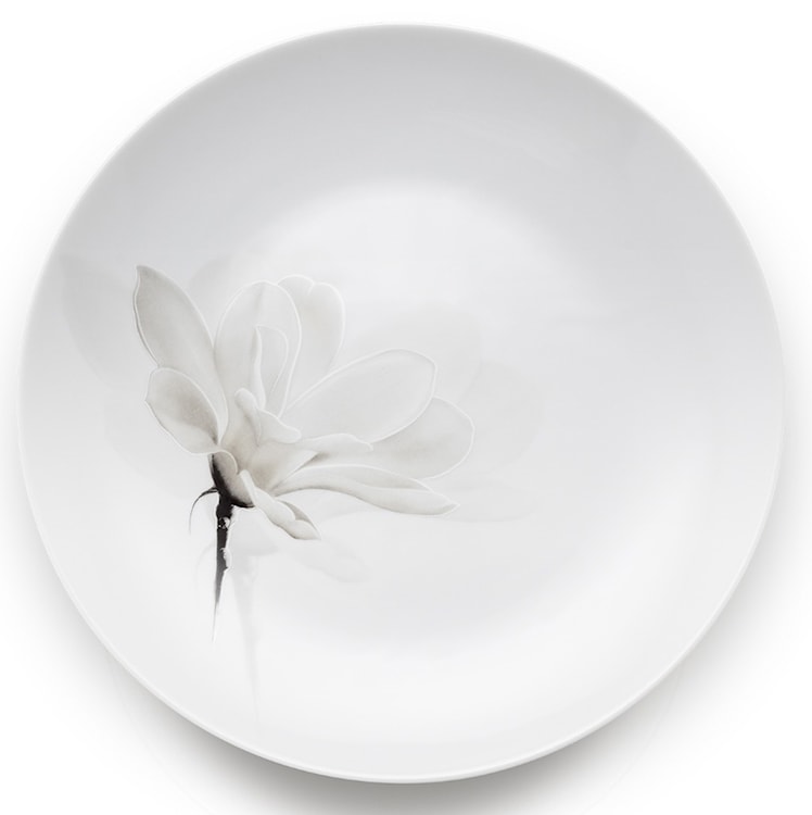 Zestaw talerzy porcelanowych dla 6 os. Magnolia białe  - zdjęcie 2