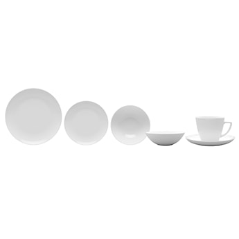 Serwis obiadowy porcelanowy dla 6 os. Boss biały