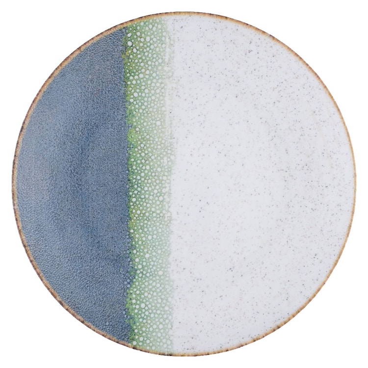 Talerz płytki porcelanowy Boss 27 cm biało-niebieski 
