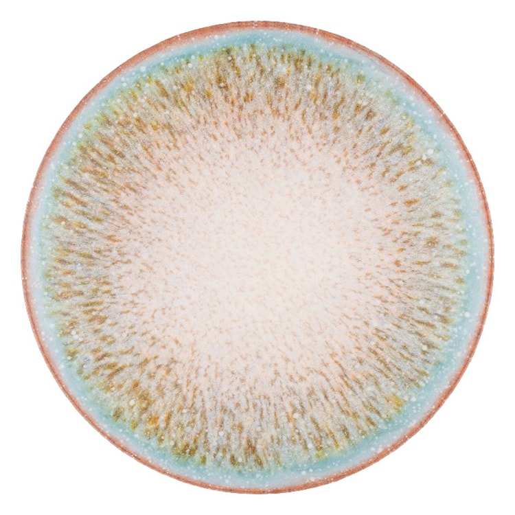 Talerz płytki porcelanowy Boss 20,5 cm błękitno-żółty 