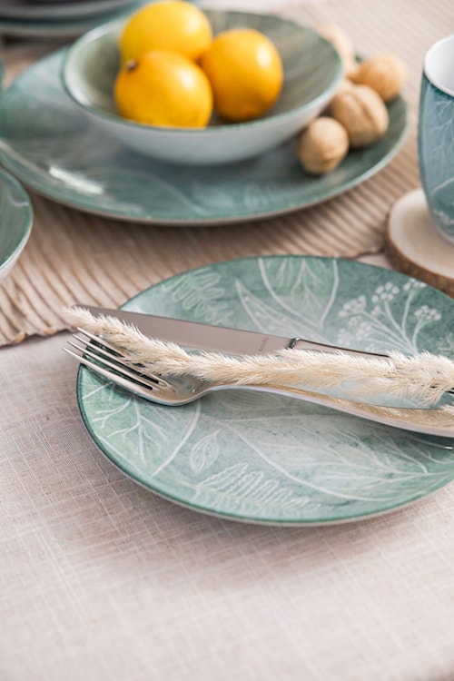 Talerz płytki porcelanowy Boss 20,5 cm szarozielony  - zdjęcie 3