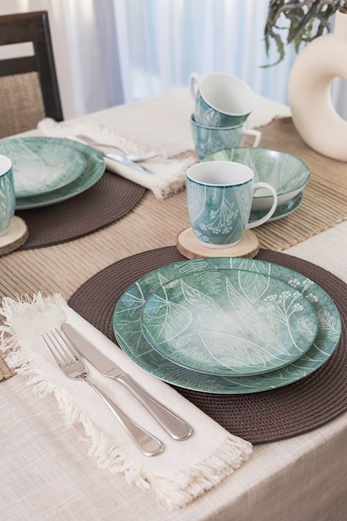 Talerz płytki porcelanowy Boss 20,5 cm szarozielony  - zdjęcie 6