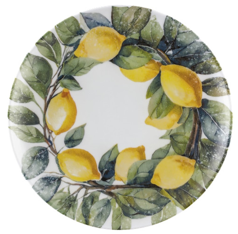 Talerz płytki porcelanowy Boss 20,5 cm zielono-żółty 