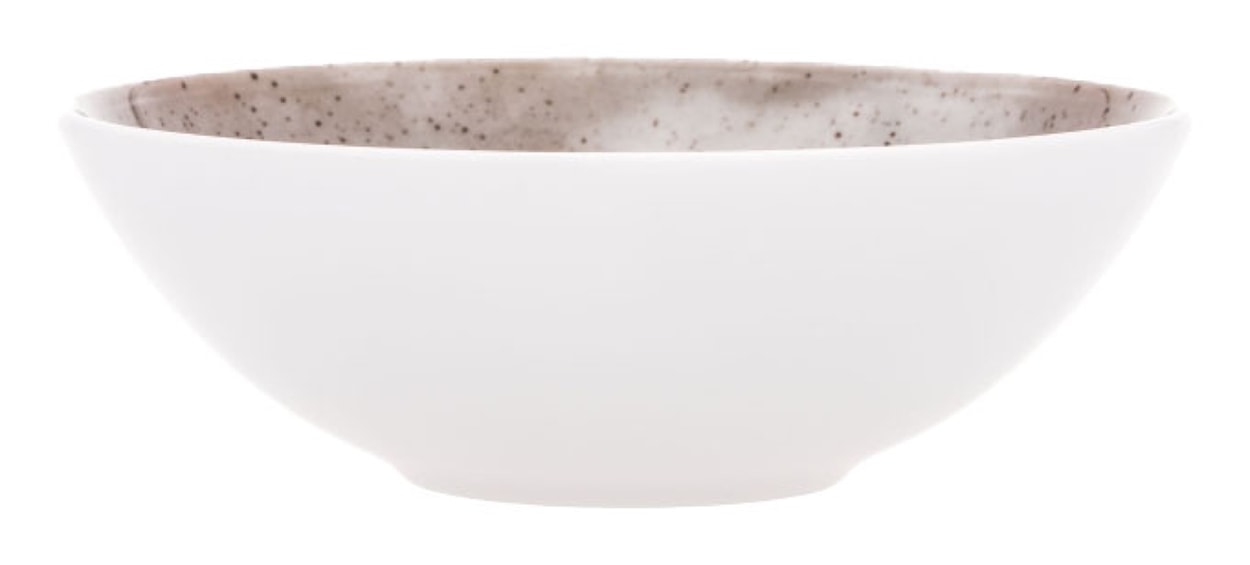 Talerz głęboki porcelanowy Boss 18 cm biało-szary 