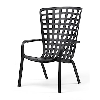 Fotel ogrodowy Folio Nardi z certyfikowanego tworzywa antracytowy