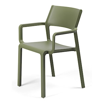 Krzesło ogrodowe z podłokietnikami Trill Nardi z certyfikowanego tworzywa zielone