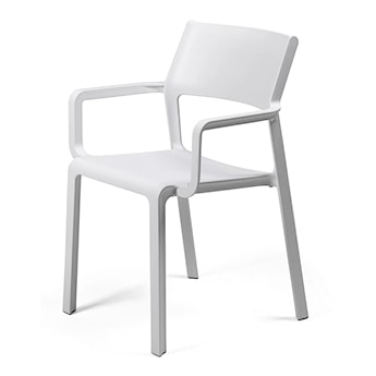Krzesło ogrodowe z podłokietnikami Trill Nardi z certyfikowanego tworzywa białe