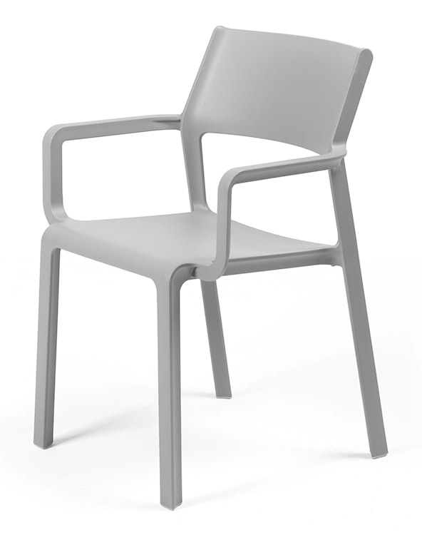 Krzesło ogrodowe z podłokietnikami Trill Nardi z certyfikowanego tworzywa szare
