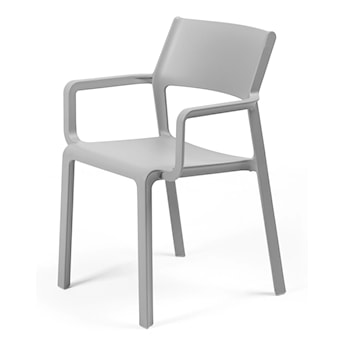 Krzesło ogrodowe z podłokietnikami Trill Nardi z certyfikowanego tworzywa szare