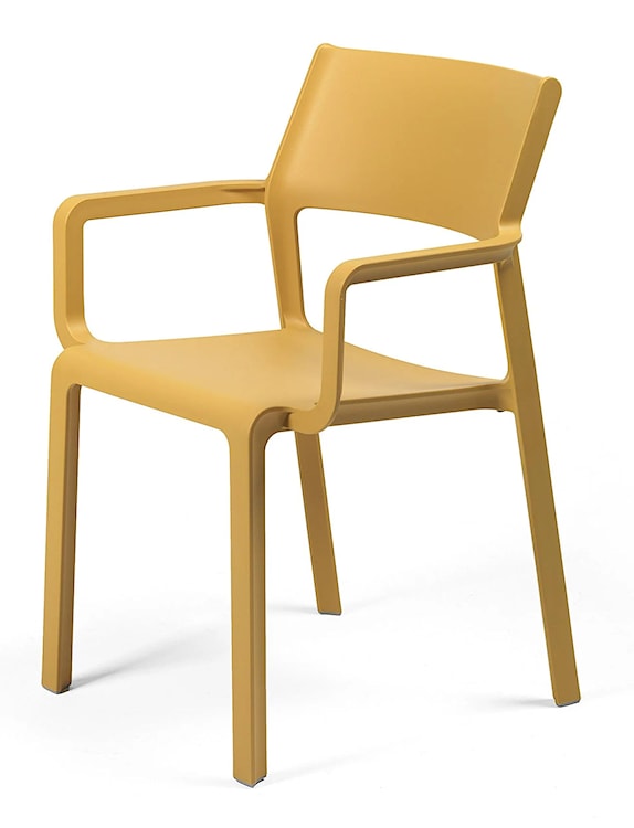 Krzesło ogrodowe z podłokietnikami Trill Nardi z certyfikowanego tworzywa żółte