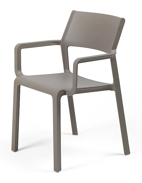 Zestaw ogrodowy stół Cube 140x80 cm i 4 krzesła z podłokietnikami Trill Nardi z certyfikowanego tworzywa brązowy  - zdjęcie 2