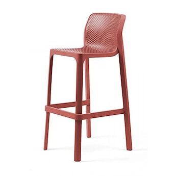 Krzesło barowe Net Nardi z certyfikowanego tworzywa czerwone
