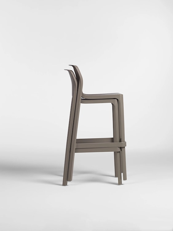 Krzesło barowe Net Nardi z certyfikowanego tworzywa brązowe  - zdjęcie 2