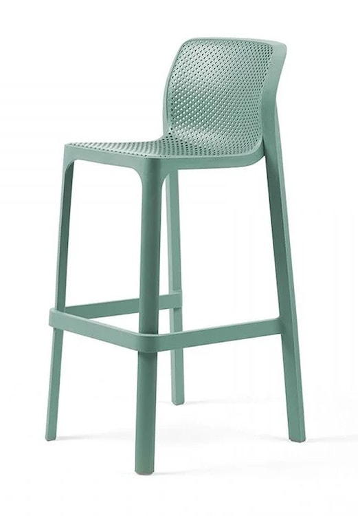 Krzesło barowe Net Nardi z certyfikowanego tworzywa turkusowe