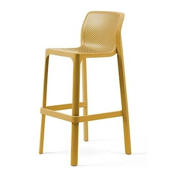 Krzesło barowe Net Nardi z certyfikowanego tworzywa żółte
