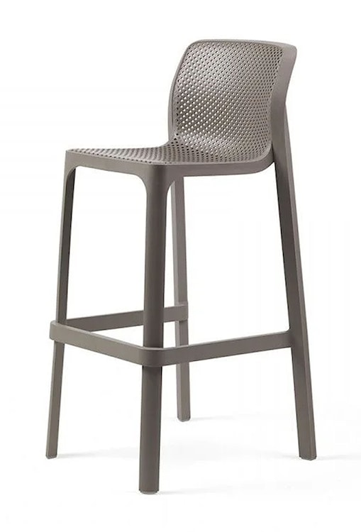 Krzesło barowe Net Nardi z certyfikowanego tworzywa brązowe