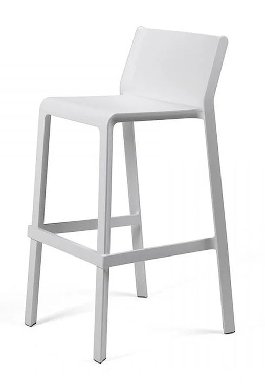 Krzesło barowe Trill Nardi z certyfikowanego tworzywa białe