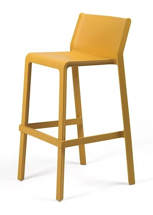 Krzesło barowe Trill Nardi z certyfikowanego tworzywa żółte