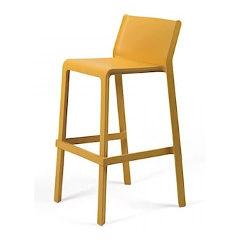 Krzesło barowe Trill Nardi z certyfikowanego tworzywa żółte